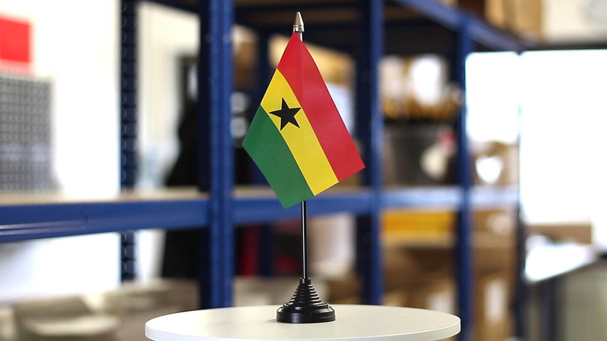 Ghana - Mini drapeau de table 10 x 15 cm