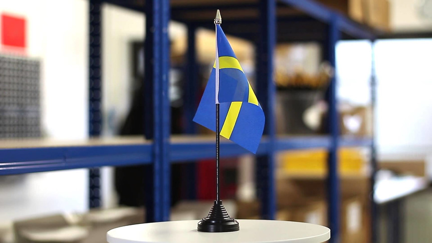 Suède - Mini drapeau de table 10 x 15 cm