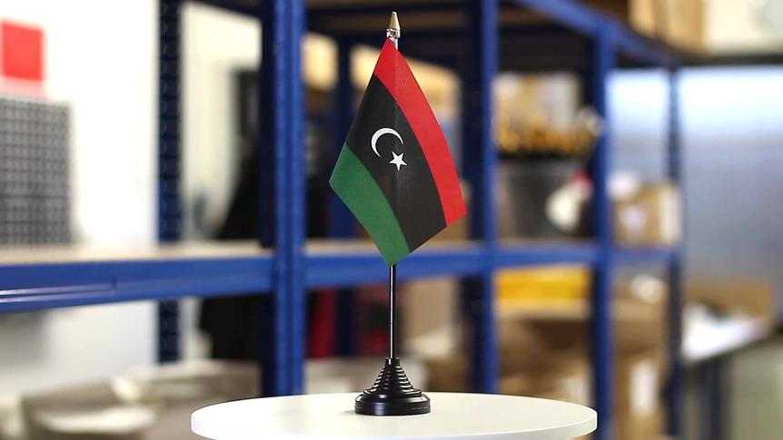 Royaume de Libye 1951-1969 Symbole des Opposants - Mini drapeau de table 10 x 15 cm