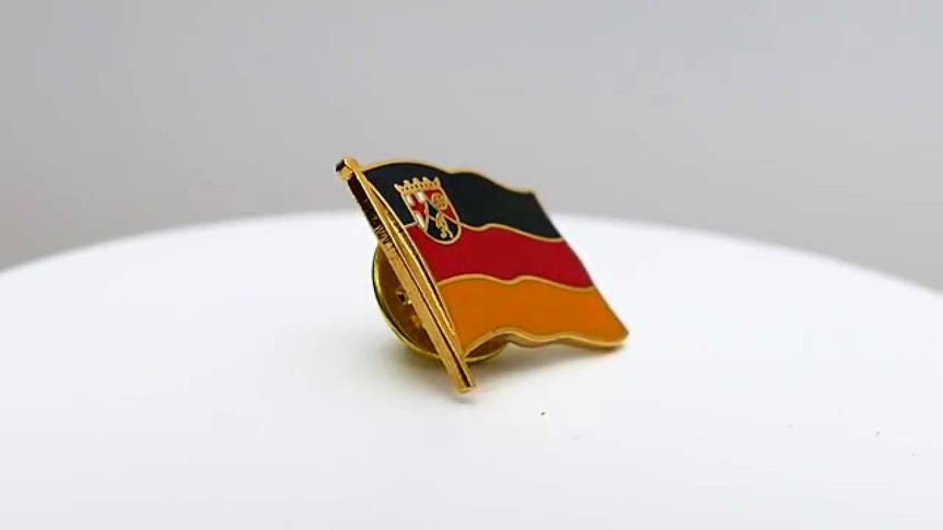 Rheinland Pfalz - Flaggen Pin 2 x 2 cm