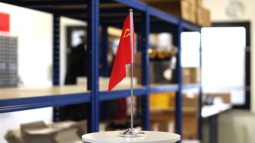 UDSSR Sowjetunion - Satin Tischflagge 15 x 22 cm