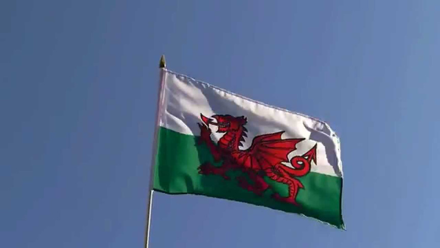 Pays de Galles - Drapeau sur hampe 30 x 45 cm