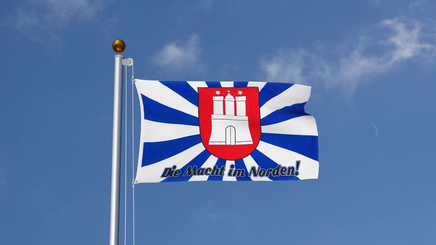 Hamburg Die Macht im Norden - Flagge 90 x 150 cm