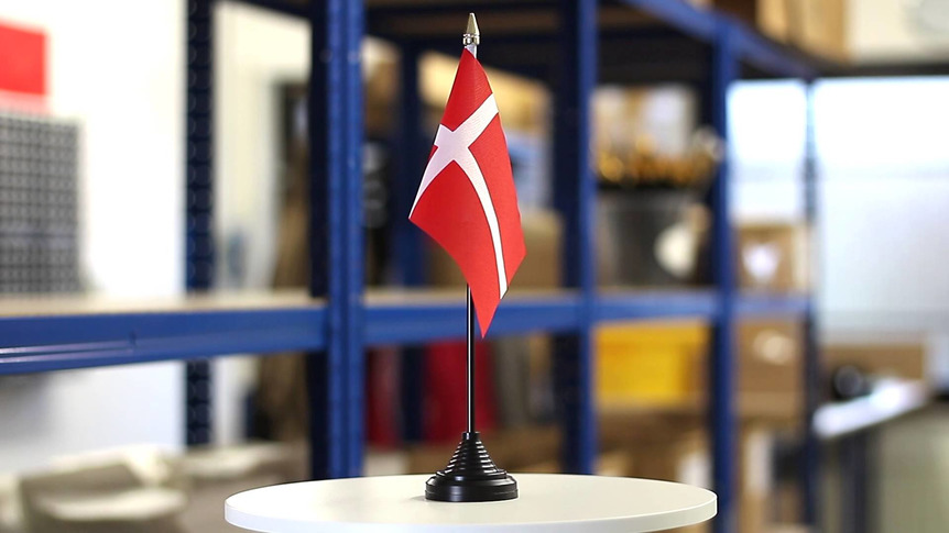 Danemark - Mini drapeau de table 10 x 15 cm