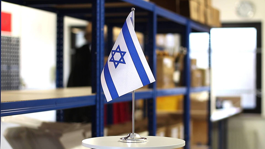 Israel - Satin Tischflagge 15 x 22 cm