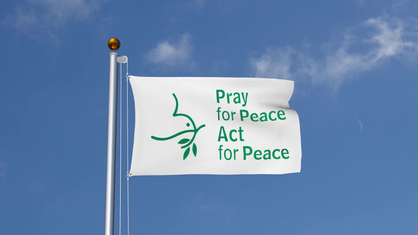 Frieden Pray for Peace Taube - Flagge 90 x 150 cm