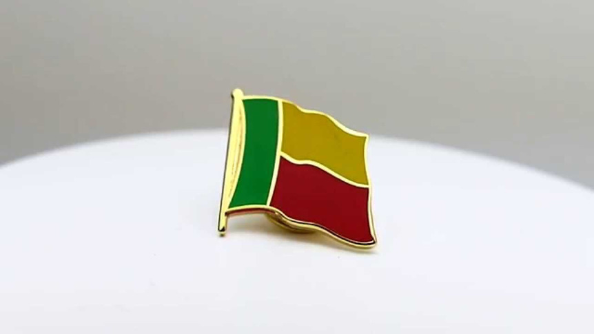 Benin - Flaggen Pin 2 x 2 cm