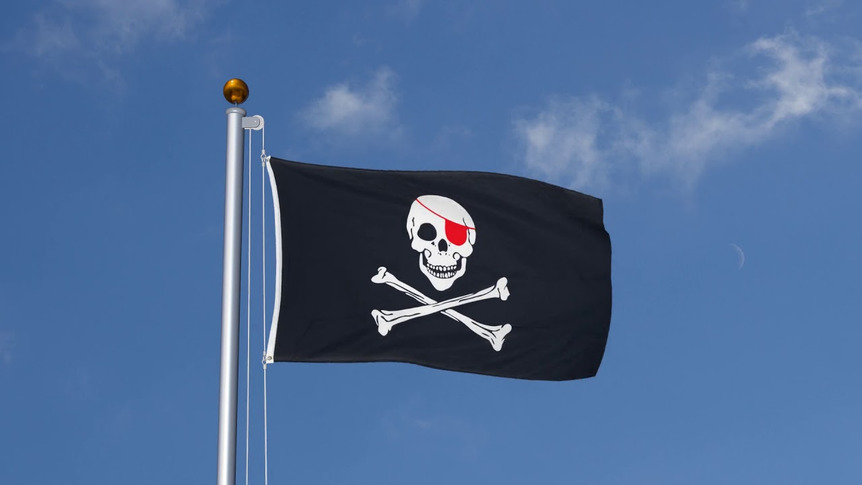 Pirate Red Eye Patch - 3x5 ft Flag