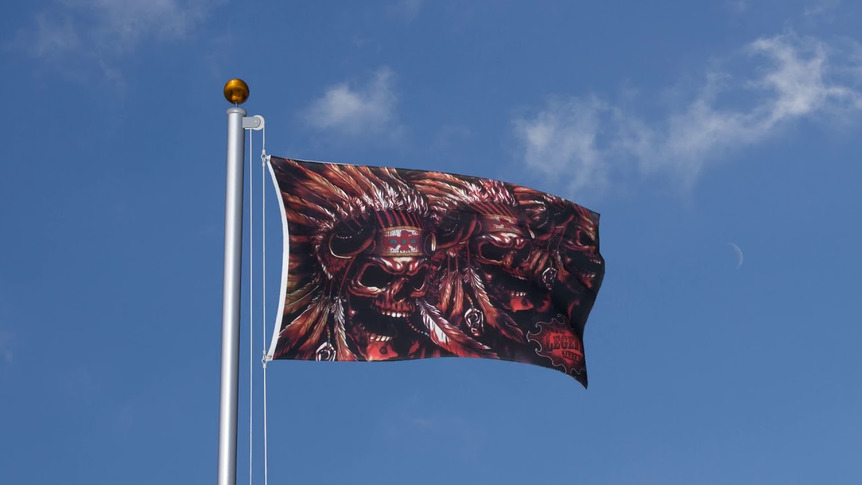 Skull American Indian - 3x5 ft Flag