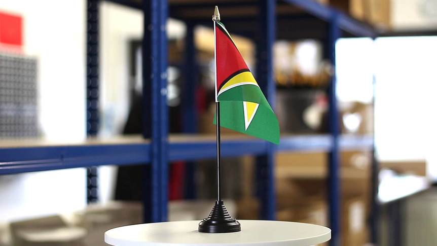 Guyana - Tischflagge 10 x 15 cm