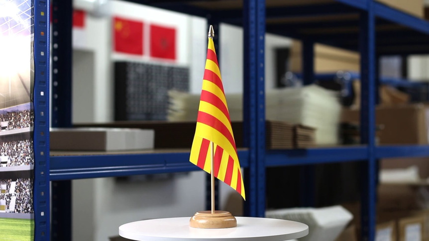 Catalonia - Table Flag 6x9", wooden