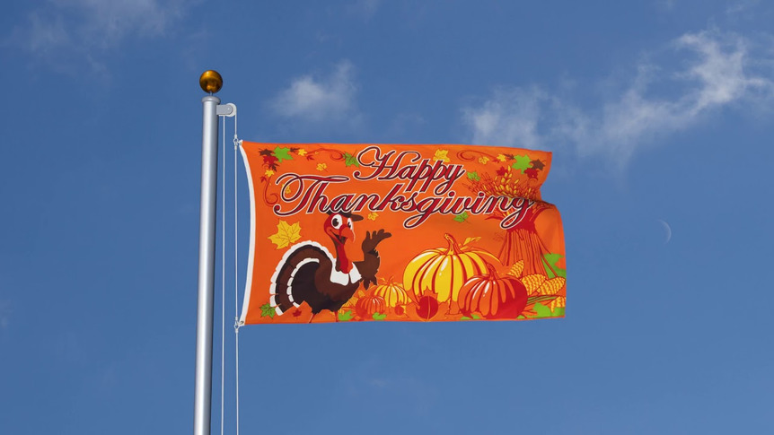 Happy Thanksgiving Turkey - 3x5 ft Flag