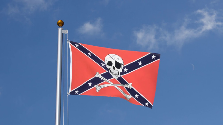 Confédéré USA Sudiste avec Pirate - Drapeau 90 x 150 cm