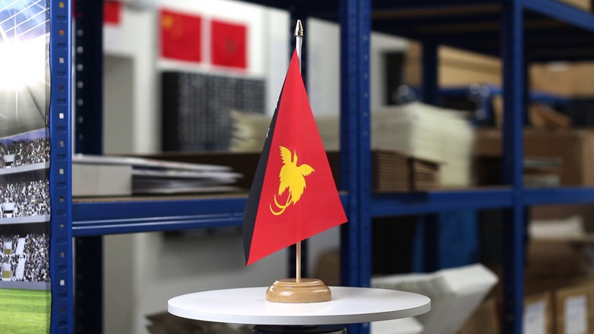 Papua New Guinea - Table Flag 6x9", wooden