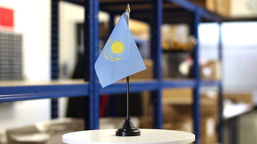 Kasachstan - Tischflagge 10 x 15 cm