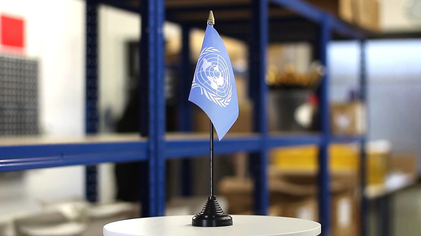 ONU - Mini drapeau de table 10 x 15 cm