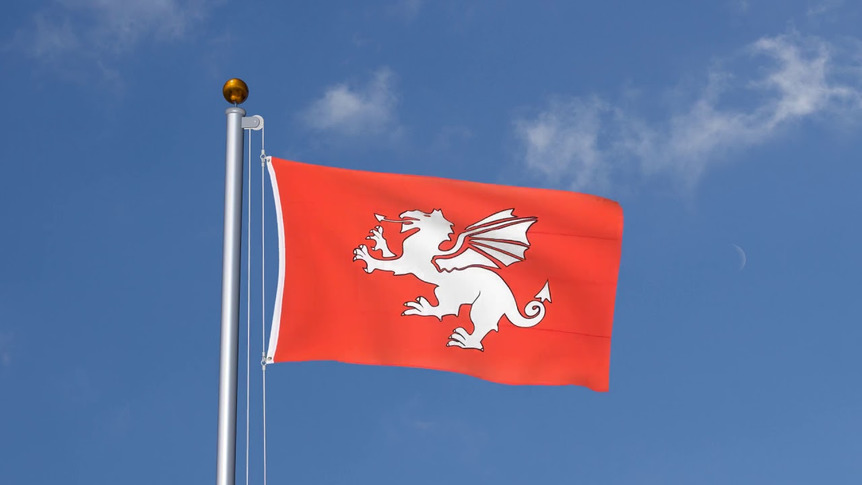 England Pendragon Weißer Drachen - Flagge 90 x 150 cm