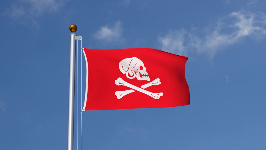 Pirat Henry Avery rot - Flagge 90 x 150 cm