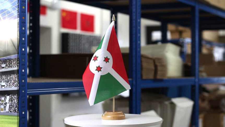 Burundi - Table Flag 6x9", wooden