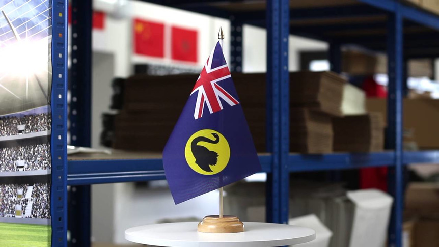 Australia Western - Table Flag 6x9", wooden