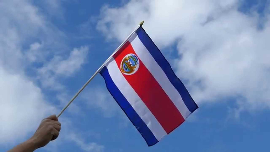 Costa Rica - Hand Waving Flag 12x18"