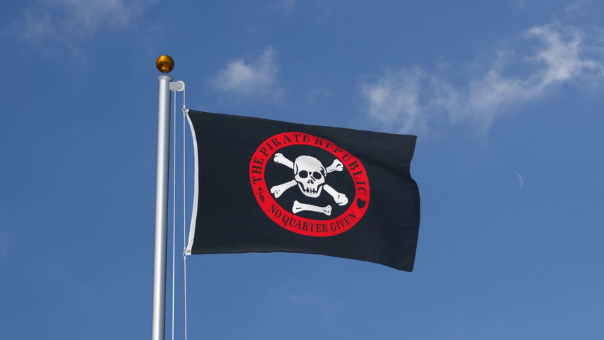 Pirat Republik rot - Flagge 90 x 150 cm