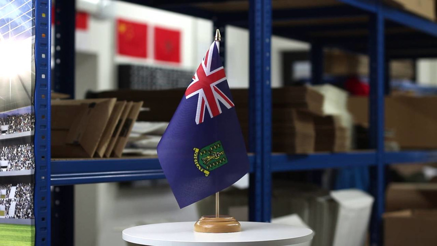 British Virgin Islands - Table Flag 6x9", wooden