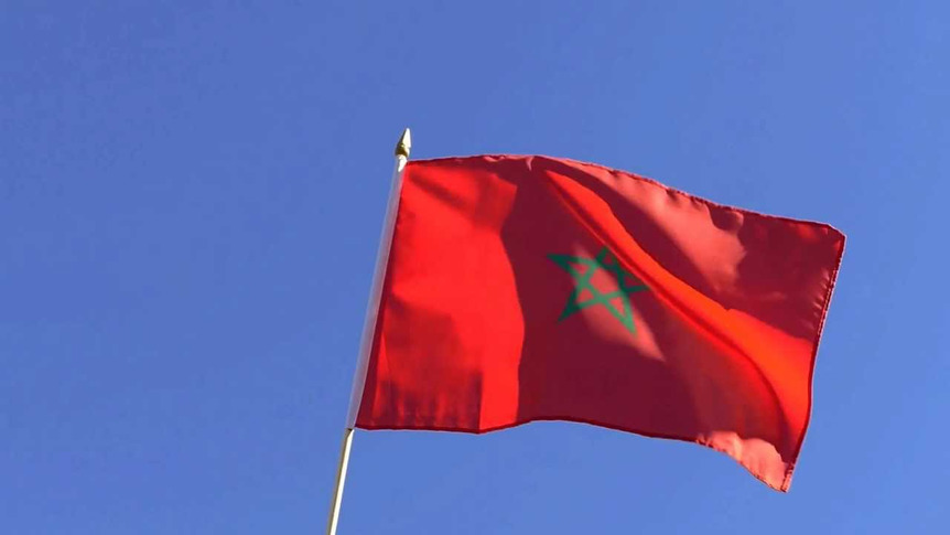 Maroc - Drapeau sur hampe 30 x 45 cm
