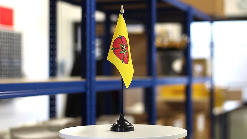 Lancashire nouveau - Mini drapeau de table 10 x 15 cm