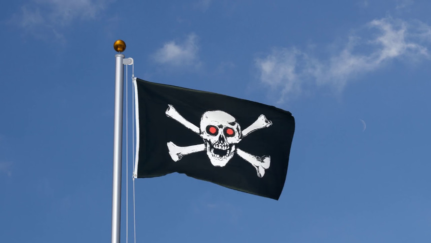 Pirat Rote Augen - Flagge 90 x 150 cm