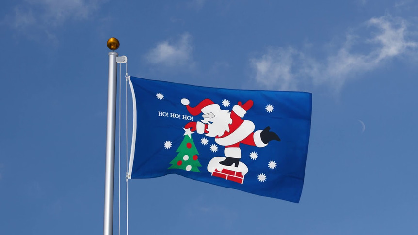 Ho Ho Ho Weihnachtsmann - Flagge 90 x 150 cm