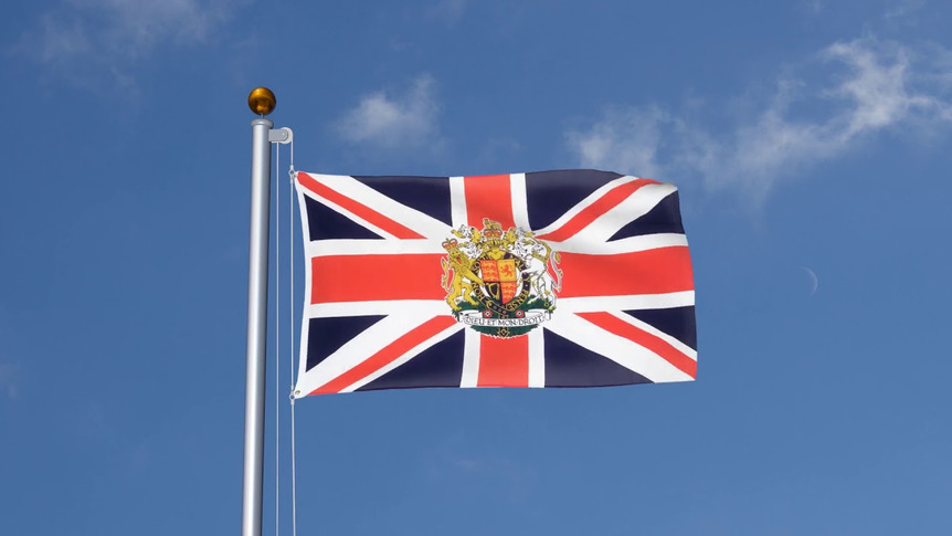 Großbritannien mit Wappen - Flagge 90 x 150 cm