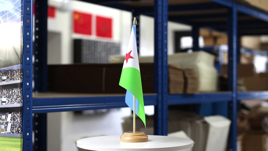 Djibouti - Table Flag 6x9", wooden
