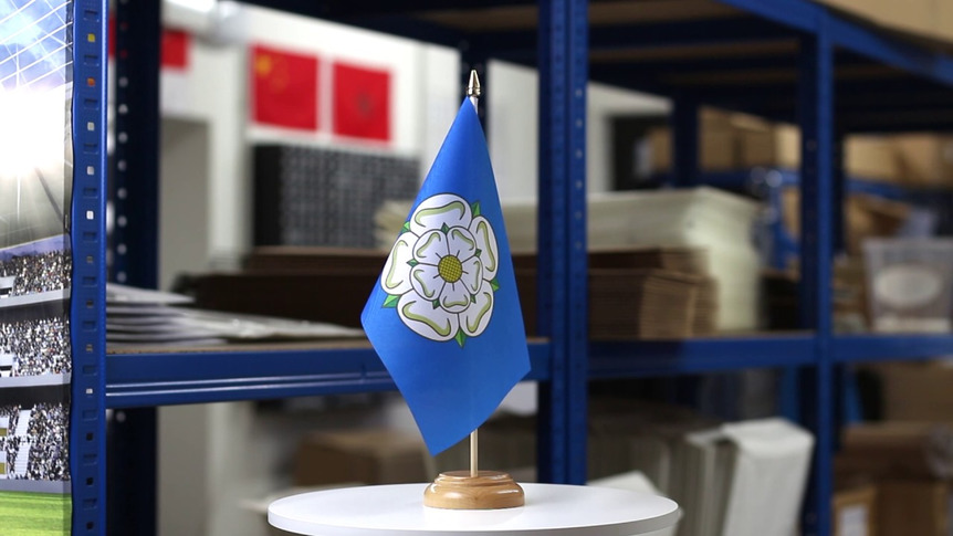 Yorkshire new - Table Flag 6x9", wooden