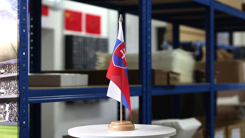 Slovakia - Table Flag 6x9", wooden