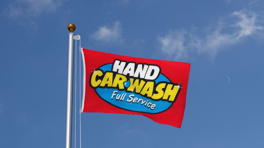 Hand Car Wash Full Service - Flagge 90 x 150 cm