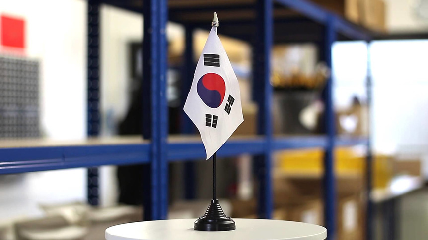Corée du Sud - Mini drapeau de table 10 x 15 cm