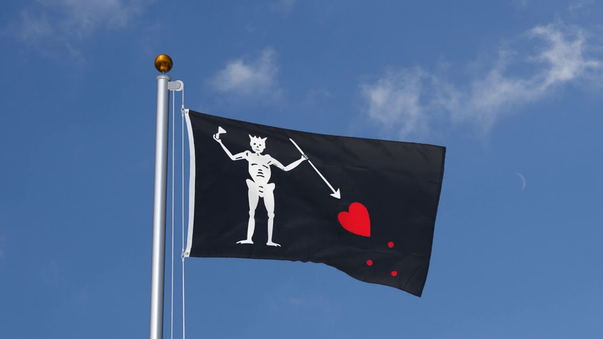 Pirat Edward Teach - Flagge 90 x 150 cm