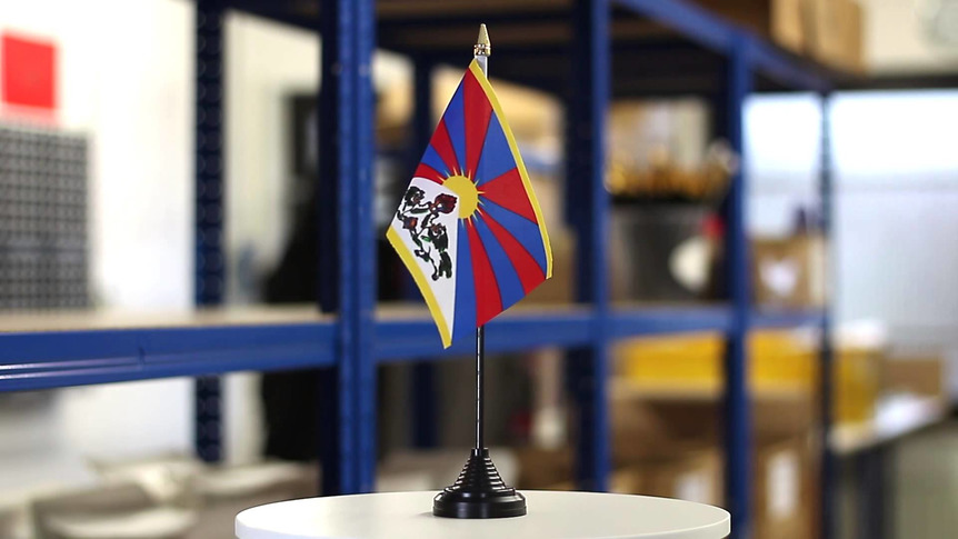 Tibet - Tischflagge 10 x 15 cm