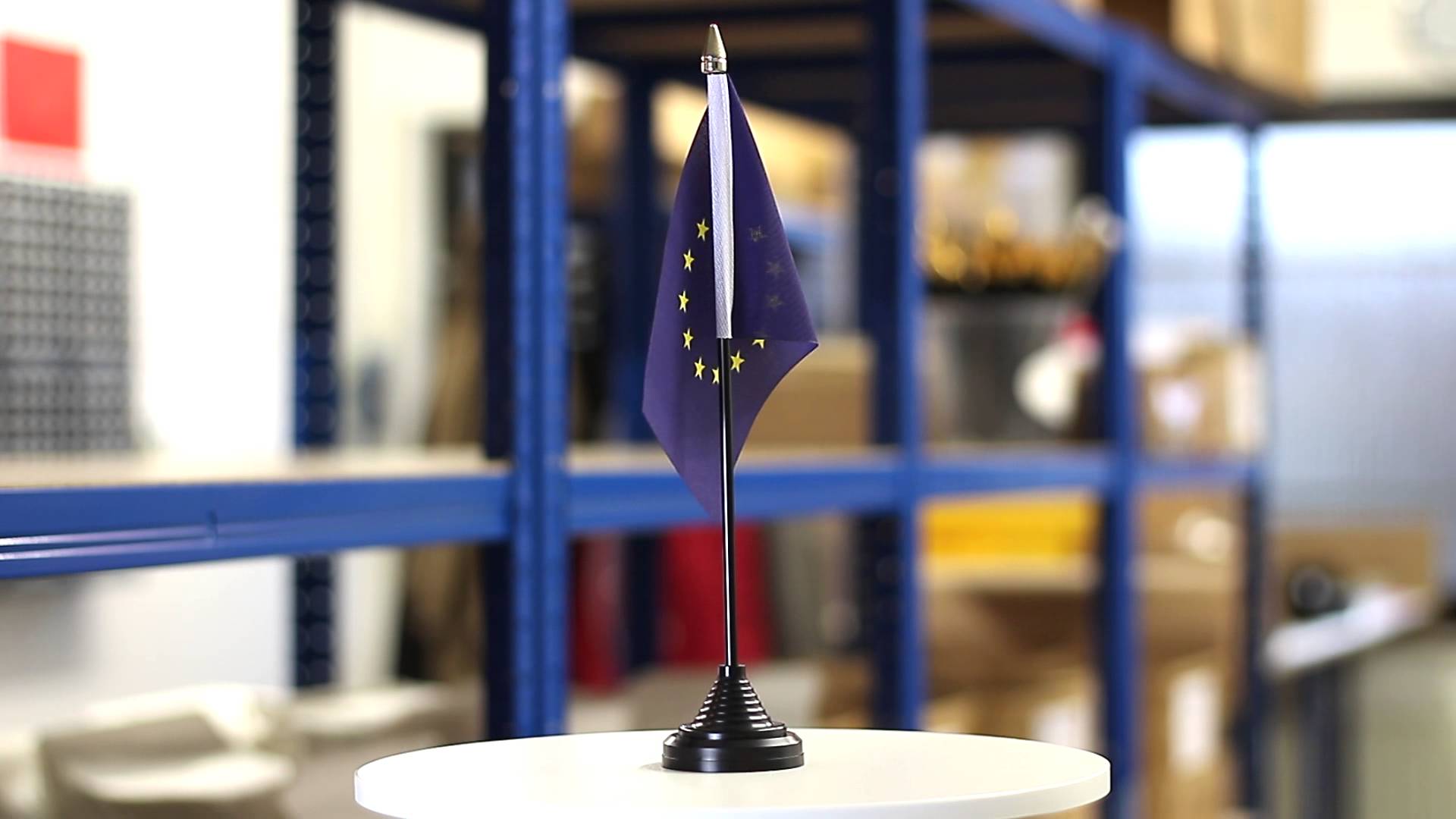 10 Mini Drapeaux Union Européenne - 14x21cm - Manche Plastique - Pour événements Et Célébrations