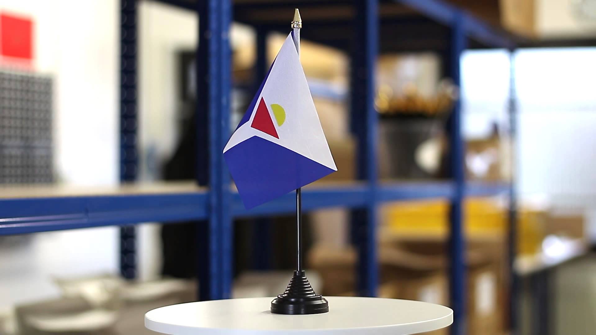Mini Drapeau Fanion Saint-Martin - 15x10 Cm Polyester, Double Face - Décoration Voiture, événements